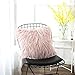 OJIA Deluxe Home Decorative Super Soft Plush Mongolian Faux Fur Throw Pillow Cover Cushion Case (20 x 20 Inch, Pink Lavender)