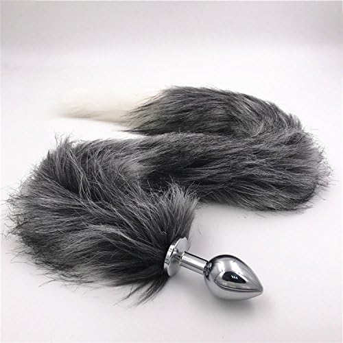 Fashion Funny Love Over Long Faux Fox Tail Butt Backyard Stopper Sexy Toy Color White Black White
