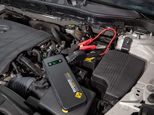 Rugged Geek RG2000 SPORT 2000A Portable 12V Jump Starter/Booster Pack and Power Supply with LED Display, INTELLIBOOST Smart Cables, LED Flashlight, 60W USB Type-C Charging. IP66 Rated.
