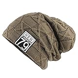 Baggy Beanie Hats Mens Slouchy Chunky Stretch Knit