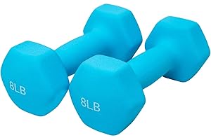 FUXION Neoprene Dumbbell Hand Weights, Sets of 2 Hexagon Non-Slip Weights for Home Gym Yoga Pilates Workout