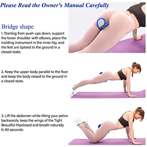 Litthing Super Kegel Exerciser, Blue Pelvic Floor Muscle and Inner Thigh Exerciser with Exercise Band, Hips Muscle Trainer Correction Beautiful Buttocks Bladder Control Device for Women - Thumbnail 4