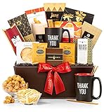 GiftTree Deluxe Thank You Gift Basket | Thank You Mug Included with Sweet and Savory Snacks | Steven Smith Tea, Godiva Chocolate and More | Show Your Appreciation to a Friend, Client or Colleague