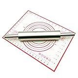 Stainless Steel Rolling Pin (2.4 X 17.6 Inch) for Baking Bakery Cookies Chapati Fondant Dough Pastry Pizza Pie - Non-Stick & Zero Maintenance - Metal Rolling Pin By Funwhale