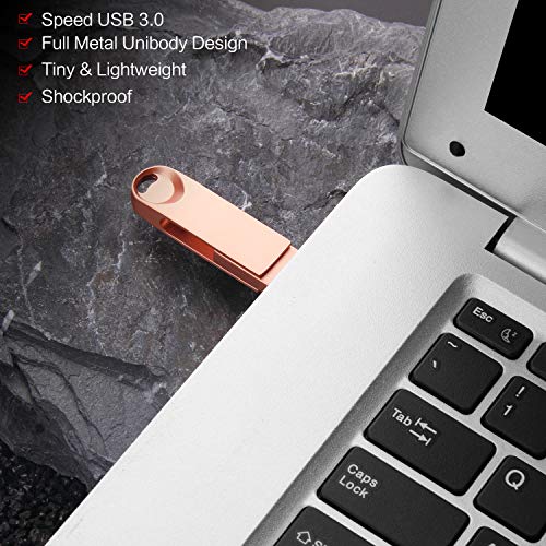 USB Flash Drive Memory Stick 256GB USB Drive KEAINIKJ USB Drive Thumb Drive USB 3.0 Flash Drives Pen Drive USB Storage for PC Backup Drive USB Stick Jump Drive Zip Drive (256GB, Rose Gold-Zip Drive)