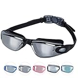 Unisex Adult Swimming Goggles For Men And Women, Anti-fog, UV-Protection, Watertight, Wide Large Frame and Mirrored Lens Youth Swim Goggles