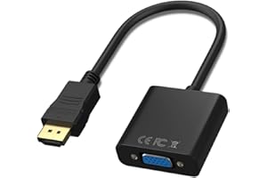 HDMI to VGA, Gold-Plated HDMI to VGA Adapter, Male to Female for Computer, Desktop, Laptop, PC, Monitor, Projector, HDTV, Chr