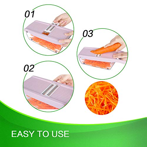 K Kwokker Vegetable Chopper Mandoline Slicer Dicer Cutter Grater Cutter Spiralizer with 6 Interchangeable Stainless Steel Blades - Heavy Duty Julienne Multifunctional Kitchen Food Choppers - Thumbnail 4