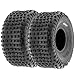 Pair of 2 SunF A011 XC Sport 16x8-7 ATV Go-Kart Knobby Tires, 6 PR, Tubeless