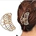 ACCGLORY Metal Claw Clip Vintage Hair Clamp for Hair Women Girls Hair Accessories Rose Gold Hair Jaw Clip 1 Count (Fan-Rose Gold)