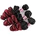Loose Wave 3 Bundles Synthetic Hair Weave Curly Extensions Two Tone Ombre Color Black To Burgundy 16 18 20 Inches T1/99j