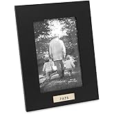 Isaac Jacobs 4x6 Wood Sentiments Papa Picture Frame, Vertical Keepsake Photo Frame with Easel and a Hanging Tabs for Tabletop, Desktop & Wall Display, (Black, 4x6)