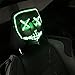 Halloween Mask Cosplay LED Glow Scary EL Wire Light Up Grin Masks for Festival Parties Costume (Green 2)