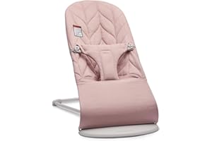 BabyBjörn Bouncer Bliss, Woven, Petal quilt, Dusty pink | 2-in-1 Adjustable Baby Bouncer Seat and Toddler Chair, Newborn to T