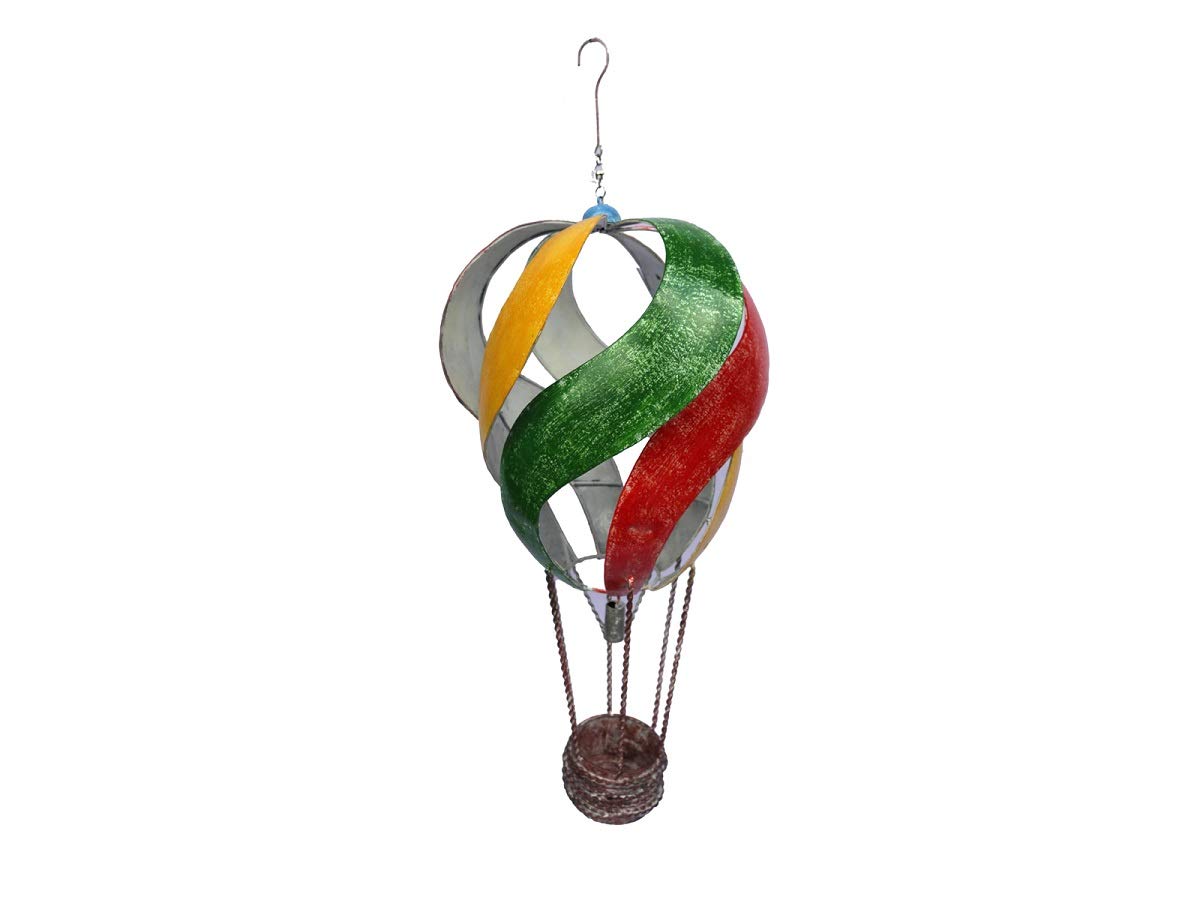 Garden Wind Spinner Hanging - Wind Sculpture - Multicoloured Hot Air Ballloon