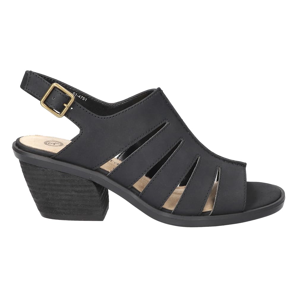 Bella Vita Women’s Rhodes Heeled Sandal, Black, 6.5
