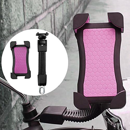 Asiproper Motorcycle Bicycle Bike Rear View Mirror Holder Phone Clip Stand(Red)