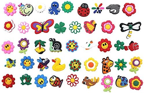 42pc Flower &amp; cute animals Shoe Charms for Croc &amp; Bracelet Wristband