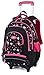 Rolling Backpack for Girls, COOFIT Backpack with Wheeled for Girls Laptop Backpack with Wheeled Roller Backpack