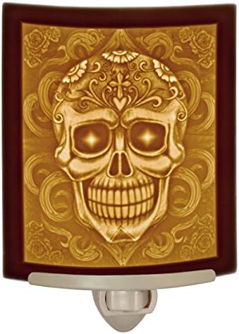 Candy Skull Curved Porcelain Lithophane Night Light