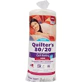 Fairfield Quilter&rsquo;s 80/20 Quilt Batting, Premium Cotton and Polyester Batting for Quilting, Ideal for Clothing, Crafts, Wall Hangings, and Quilts, Quilting Supplies, 90" x 108"