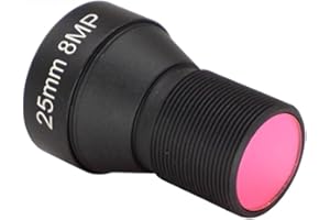 Sabhradl HD 4K 8MP CCTV Lens 25MM M12 Mount Low Distortion Aperture F1.6 Format 1/1.8inch with 650nm IR Filter for Action Cam