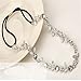 CJESLNA New Lady Hair Accessory Silver Metal Flower Rhinestone Leaf Headband Hair Band (Silver)