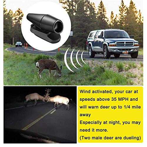 Lipctine 10 Pcs Deer Alert Whistle Horns for Vehicles, Avoids Deer Collisions Car Deer Warning, Black Ultrasonic Wildlife Warning for Auto Motorcycle Truck SUV and ATV - Thumbnail 2