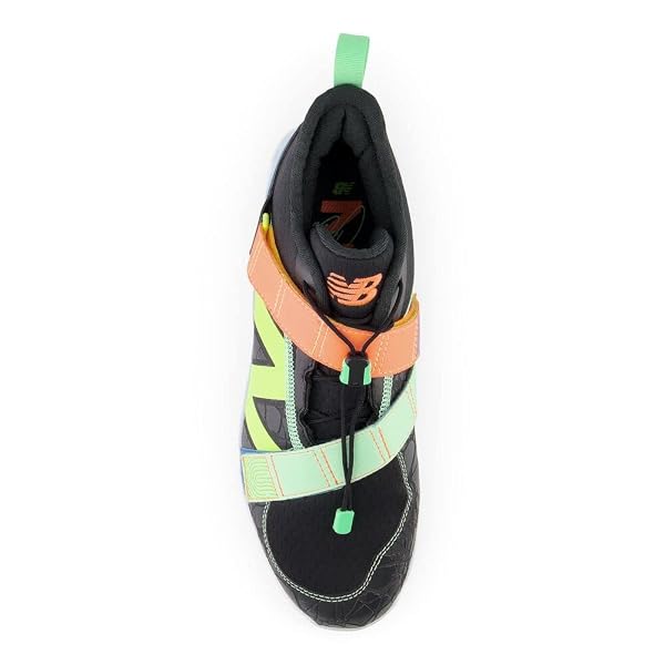 NEW BALANCE MEN’S FUELCELL LINDOR V2 METAL BASEBALL SHOE, BLACK/NEON DRAGONFLY/ELECTRIC JADE, 5 M