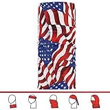 American Flag Bandana - Works as Face Mask, Headband, Neck Gaiter, Balaclava - Perfects Running, Motorcycle Riding, Fishing, Skiing, Cycling (Waving Flag)