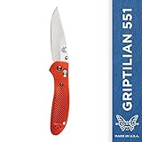 Benchmade 551-ORG Griptilian Plain Drop-Point Satin Finish Knife (Orange Nylon Handle)