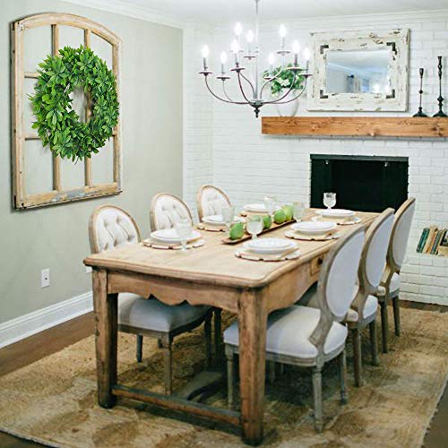 Nahuaa 18" Artificial Wreath for Front Door Decor Faux Silk Schefflera Leaf Garland armhouse Spring Home Office Housewarming Gift Easter Decorations