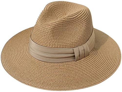 Hat Attack Sun Hat Woven Straw Wide Brim Summer Beach Women\'s Brown New Hat Attack Sun Hat Millie Continental Beach Day Raffia Straw  main image 2