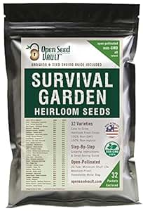 15,000+ Non-gmo Heirloom Vegetable Seeds 32 Variety Pack by Open Seed
