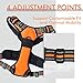 rabbitgoo Dog Harness No Pull with 2 Leash Clips, Adjustable Soft Padded, Reflective Oxford No Choke Pet Vest with Easy Control Handle for Large Dogs,Orange,L