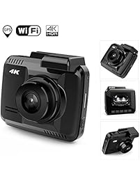 STERIO 170 Degree A+ Wide Angle 2.4" Dashboard Camera Super HD 2880x2160/P24 4K Dash Cam with Bulit-in Wi-Fi, G-Sensor, GPS, WDR, Loop Recording, Night Vision, Parking Mode, Motion Detection