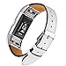 bayite For Fitbit Charge 2 Bands, White Stitched Leather Band for Fitbit Charge 2