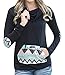 Chellysun Women's Spring Casual Print Long Sleeve T-shirt Top Blouse (X-Large, Black1)