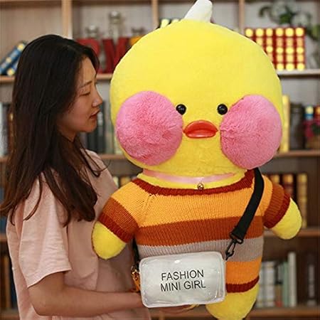 Amazon 韓国世界 80cm 超大型ララファンぬいぐるみおもちゃ I Cafe Mimi Duck ぬいぐるみ 女の子用装飾おもちゃ 新しい必需品 ギフトアイデア お気に入りの映画スーパーヒーローステッカー 箱なし 80cm ゴールド ぬいぐるみ おもちゃ