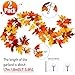 Whaline 2 Pcs Artificial Autumn Maple Leaves Garland, Fall Hanging Plant for Home Garden Wall Doorway Backdrop Fireplace Decoration, Wedding Party Decor (Deep)