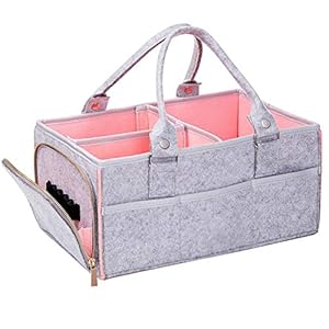 Sawpy Baby Diaper Caddy Organizer, Portable Baby Diaper Storage Basket for Changing Table and Car, Nursery Storage Bin…