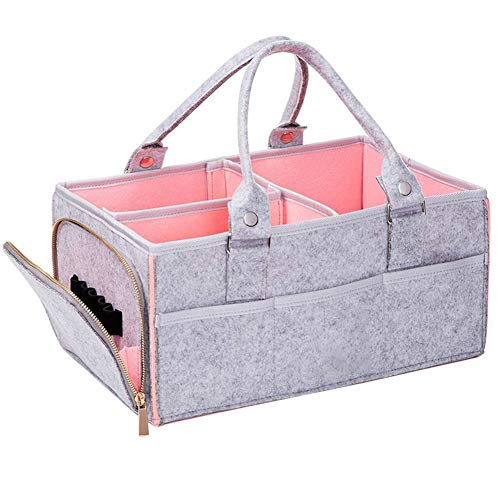 Sawpy Baby Diaper Caddy Organizer, Portable Baby Diaper Storage Basket for Changing Table and Car, Nursery Storage Bin…