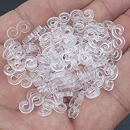 Hongxin 300 Pcs S Clips Value Pack for Loom Rubber Band for DIY Bracelet Making Refill Kit,S-Biner MicroLock, Locking Key Holder