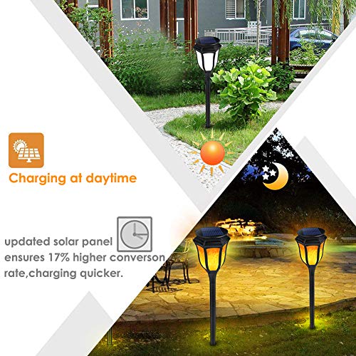 Solar Torch Light with Flickering Flame,ALOVECO 3-in-1 Solar Lights Outdoor Waterproof Solar Flame Lights Landscape Decoration Lighting LED Garden Lights Auto On/Off Torches Light for Patio,Yard-2PACK - Thumbnail 3