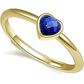 Black Onyx Stone Ring, Heart Shape Black Agate Statement Ring for Women, 14K Gold-Plated Handmade Rings Black Agate Jewelry for Her