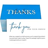 RXBC2011 Thank you for your order Cards Your order made my day Package Insert for online business Pack of 100 Blue