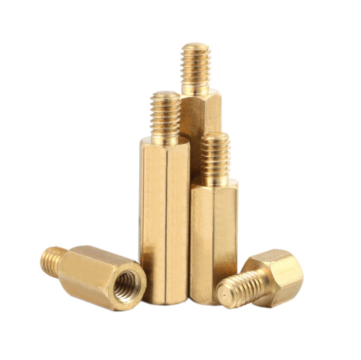 MACHSWON 50PCS M2.5 Hex Brass Spacer Standoff Screw Nut Threaded Pillar M2.5 * 13+6mm Hexagonal Single Head Copper Column