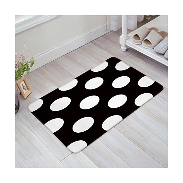 SIMIGREE Simple Black and White Polka Dot Area Rug, 32" x 20"
