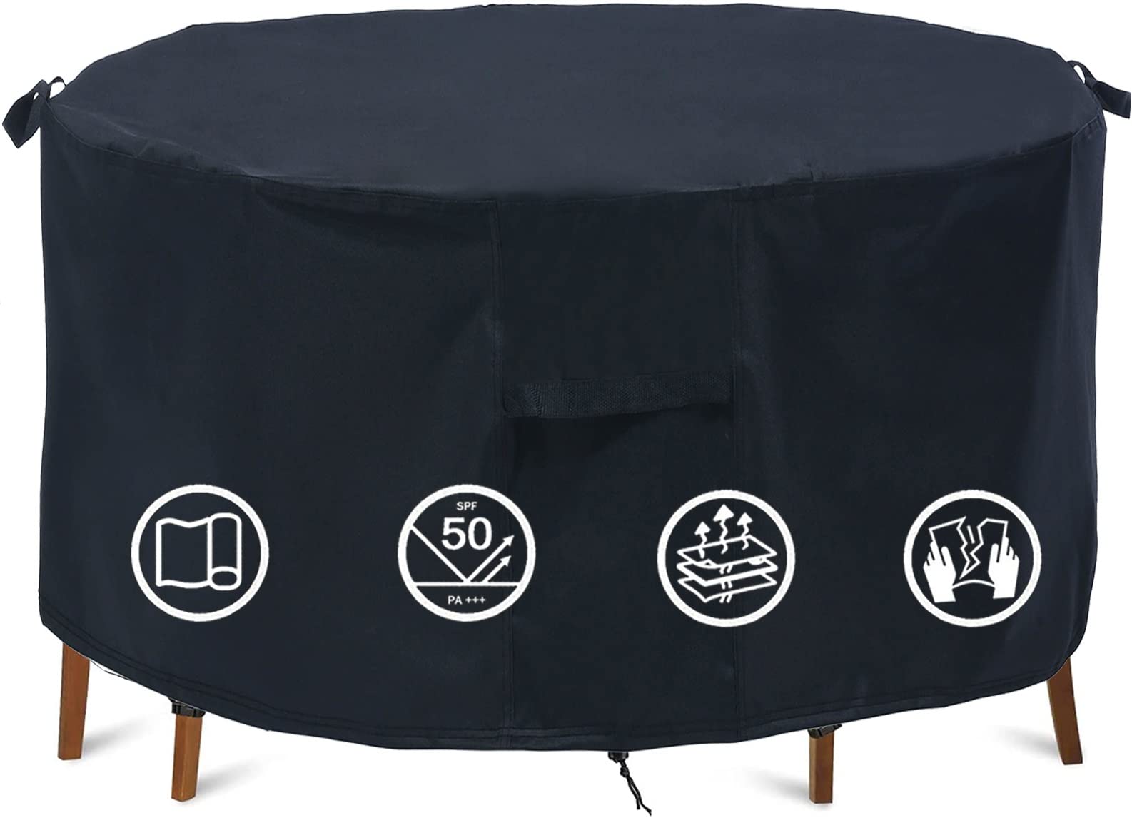Garden Furniture Covers - Waterproof, Round Patio Table Cover (Ø280x70cm) - Windproof, Anti-UV