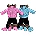 The Queen's Treasures 15 Inch Baby Doll Clothes , Set of Two Complete Pink & Blue Winter Outerwear Clothes. Two 6 Piece Outdoor Ski Outfits, Compatible with American Girl's Bitty Baby Twins